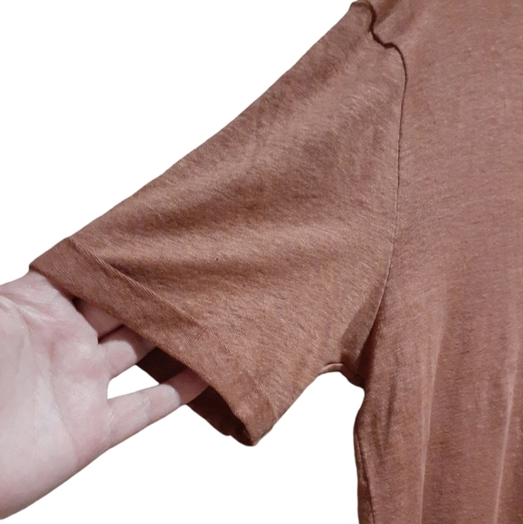 Gianni Lupo Men's Basic Linen T-Shirt GL087Q Mattone (Brick) Size XL - Picture 2 of 6